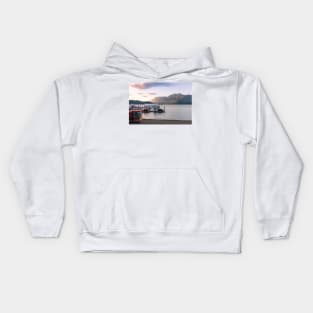 View of Harrison Lake, BC, Canada at Sunset in Summer Kids Hoodie